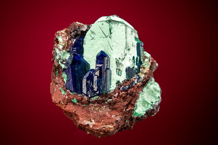 AZURITE on MALACHITE after AZURITE